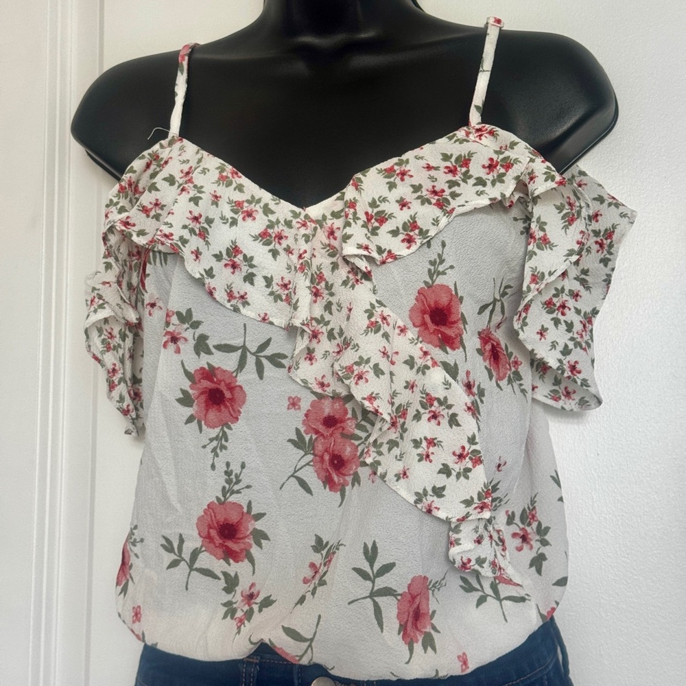 Floral Ruffle Women's Top
